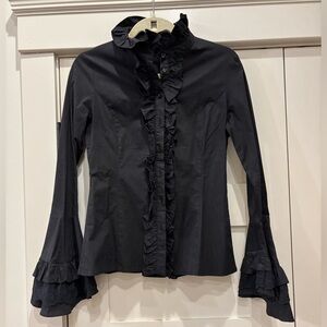 TOV Los Angeles Black Ruffled Women's Top